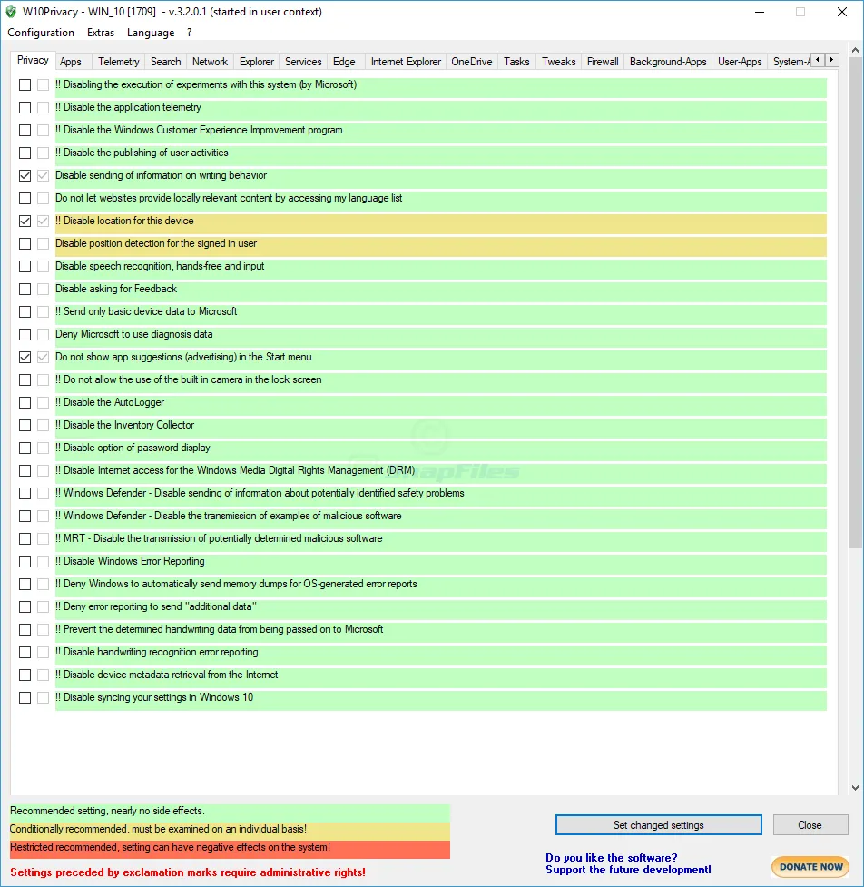 W10Privacy Скриншот 1