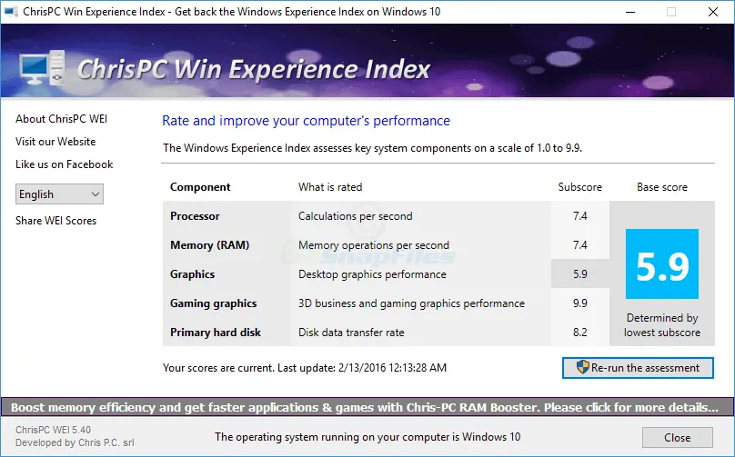 ChrisPC Win Experience Index Скриншот 1