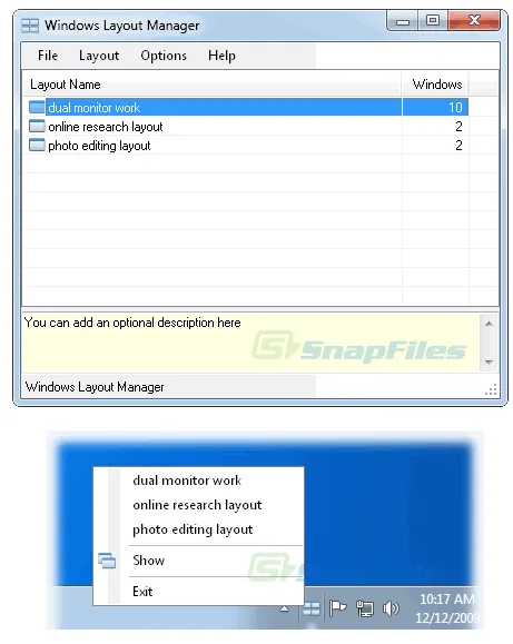 Windows Layout Manager (WiLMa) Скриншот 1