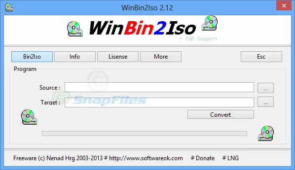 WinBin2Iso Скриншот 1