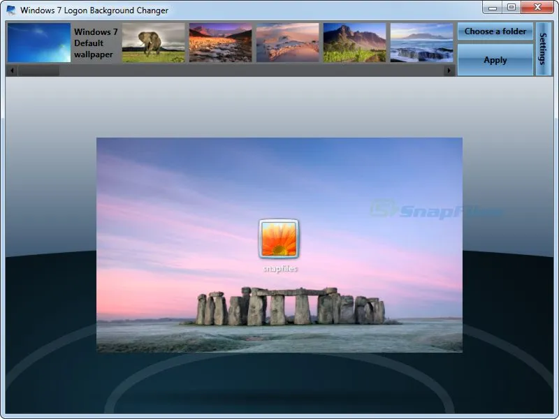 Windows 7 Logon Background Changer Скриншот 1