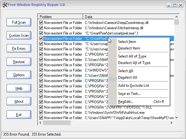 Free Window Registry Repair Скриншот 1