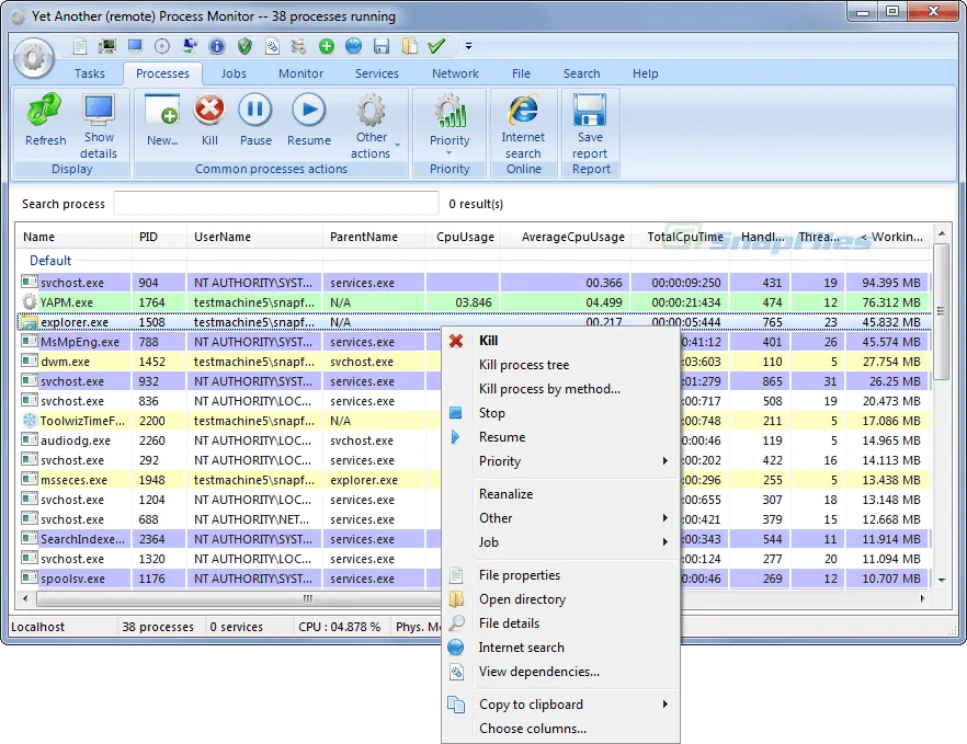 Yet Another Process Monitor Скриншот 1